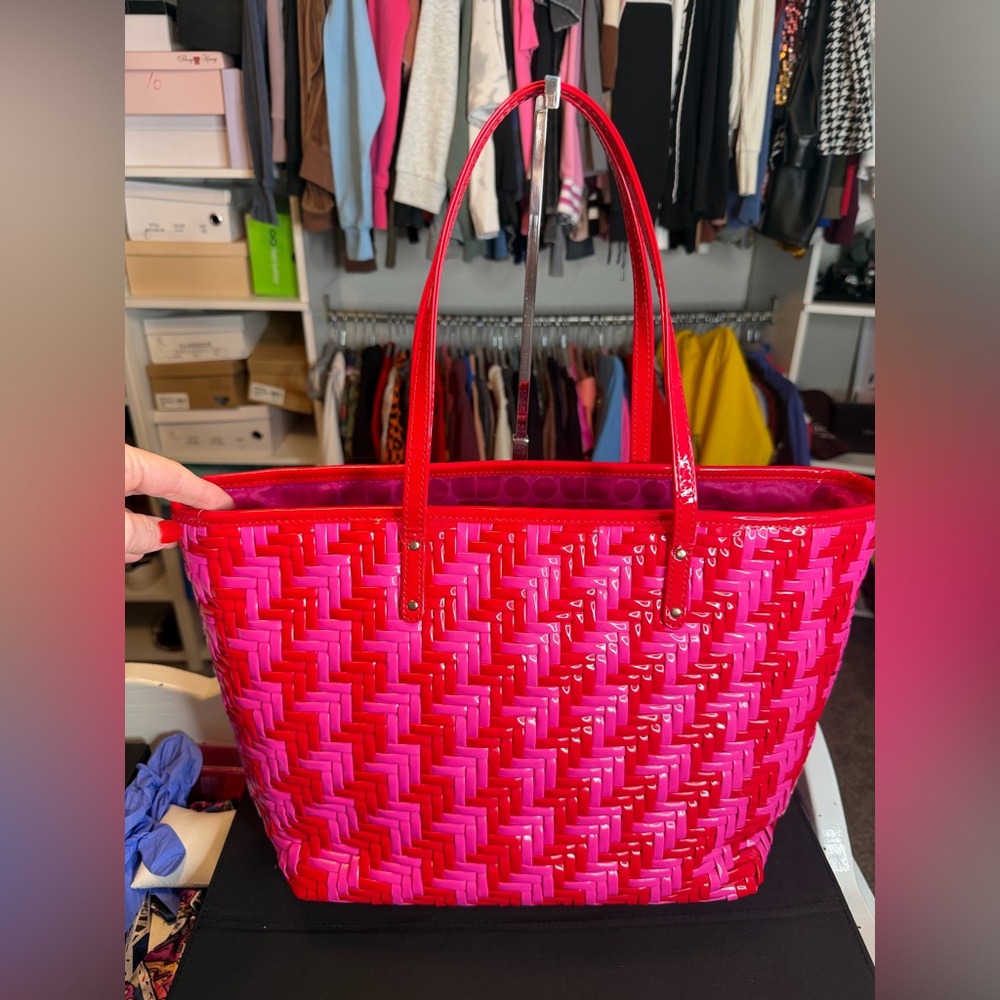 Kate Spade Vibrant Red and Pink Tote - Picture 6 of 11